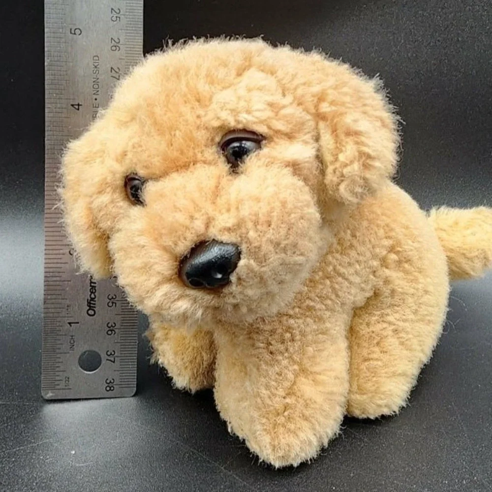 j. elsner co plush dog Tan  Lab‎ Retriever Vintage Realistic Curly Fur Toy